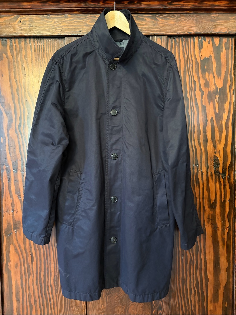 GAP Men's Navy Trench Coat with Button Front